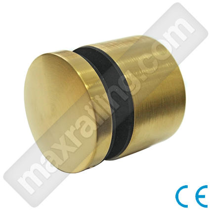 Държач Ø50 на стъкло от 8мм. до 20мм, остояние 30мм. Неръждаема стомана AISI 304. Златен стениран.